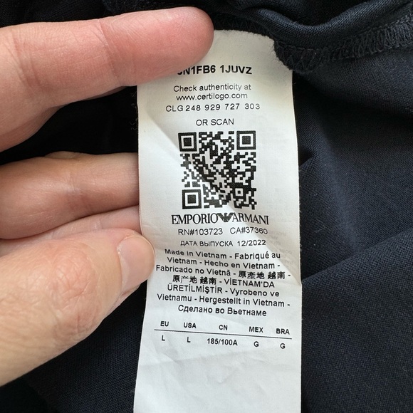 Emporio Armani Lyocell-Blend Jersey Polo Shirt with ASV Logo Raised Embroidery - Picture 9 of 9